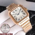 Cartier Santos 39.8*47.5mm 316L Steel 9015 Movement RG/YG Band Watch